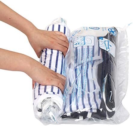 12 Compression Bags for Travel, Travel Essentials Compression Bags, Vacuum Packing Space Saver Bags for Cruise Travel Accessories (12-Travel)