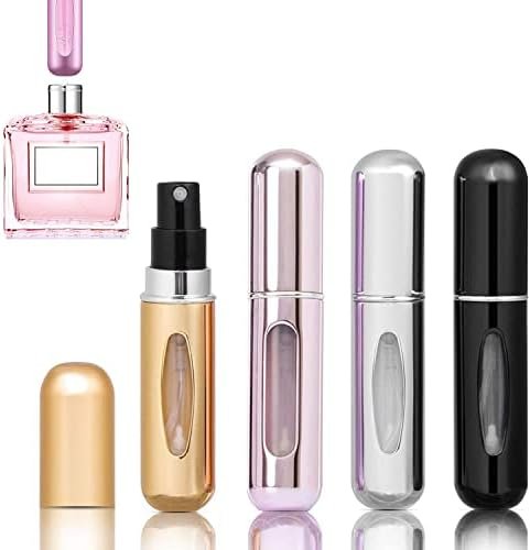 4PCS 5ml Perfume Atomiser Refillable Bottles Portable Mini Spray Travel Bottle Easy to Refill Empty Atomizer Bottle for Purse Handbag Pocket Luggage,Bright Color