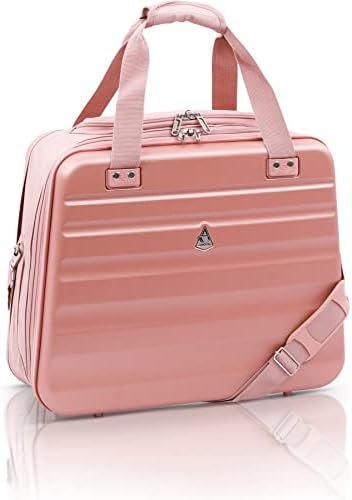 Aerolite Easyjet Maximum Size 45x36x20cm Hand Cabin Luggage Approved Hard Shell Travel Carry On Holdall Shoulder Under Seat Flight Bag with 2 Year Warranty (Rose Gold)