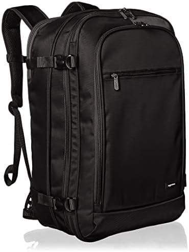 Amazon Basics Carry-On Travel Backpack with Carrying Handle, Padded Shoulder Straps, Sternum and Waist Belt and 15-Inch Laptop Sleeve, One Size