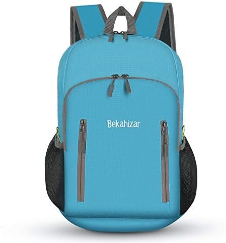 Bekahizar 20L Ultra Lightweight Backpack Foldable Hiking Daypack Rucksack Water Resistant Travel Day Bag for Men Women Kids Outdoor Camping Mountaineering Walking Cycling Climbing