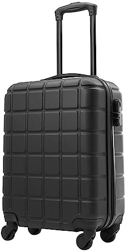 CUQOO Lightweight Cabin Suitcase Approved by Over 100+ Airlines – Carry on Suitcase with 4 Wheels & Combi Lock | ABS Hard Case EasyJet, British Airways, RyanAir, Virgin Atlantic, Emirates & More