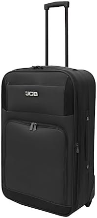 JCB Extra Large Lightweight Suitcase Luggage Cabin Trolley Bag Case Telescopic - Black (26")