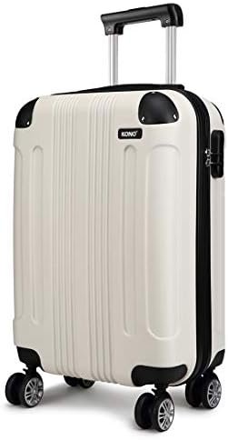 Kono 55x35x20cm Boarding Case Hard Shell ABS Travel Trolley Cabin Hand Luggage Suitcases 33L (Beige)