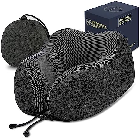 LUXSURE Travel Pillow Neck Pillow for Travel Memory Foam Travel Pillows Travel Neck Pillows for Airplane Plane Pillow Neck Support Cushion for Flight Sleeping Soft Comfortable