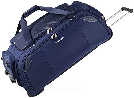 Lightweight Large Holdall with Wheels - Roller Bag by Pierre Cardin | Durable Stress Tested Skate Wheeled Holdall | Trolley & Grab Carry Options | Travel Duffle Bag CL769 (Large Navy 30")