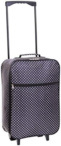 Slimbridge Cabin Carry-on Hand Luggage Suitcase Bag Ultra Lightweight 55 cm 0.95 kg 27 litres 2 Wheels, Barcelona Black Dots