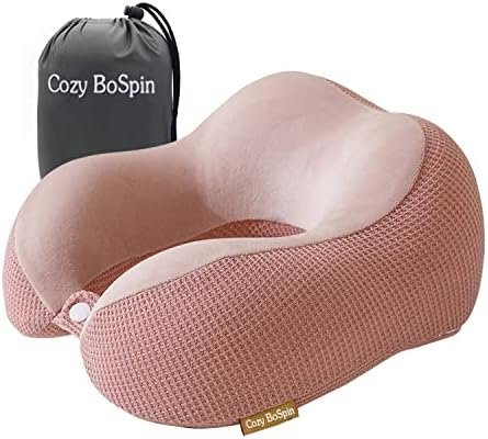 Travel Pillow - Neck Pillow for Traveling, Memory Foam Portable Support Pillow,Comfortable and Lightweight Quick Pack for Camping,Sleeping Rest Cushion (Pink)