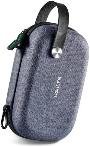 UGREEN Portable Cable Organiser Bag for Travel, Electronics Small Gadget Cable Pouch, Hard Case for Cable Charger Adapter Power Bank Hard Drive SD Card(Grey)