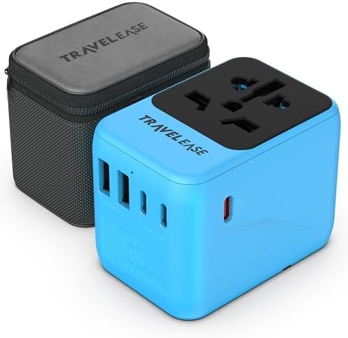 Universal Travel Adapter Worldwide - PD 35W - Travel Plug Adaptor with 3 USB C and 2 USB A Ports - International Travel Adapter for EU, UK, USA, AUS - Power Wall Charger for Multi Countries