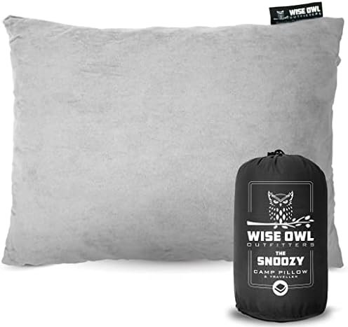 Wise Owl Outfitters Camping Pillow - Memory Foam Travel Pillow for Neck Support, Sleeping, Hiking and Aeroplane Use - Medium