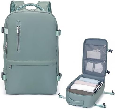 Xkdoai Cabin Bags 40x20x25 for Ryanair, Small Underseat Carry On Travel Backpack Casual Hand Luggage Flight Loptop Bags for Women Men Cabin Size Rucksack 20L Green