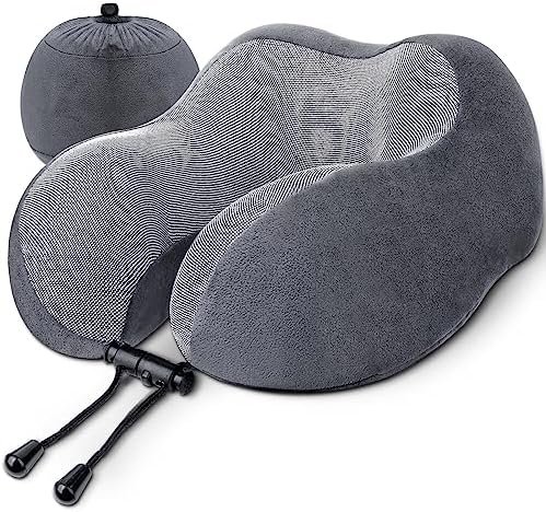 Yarrashop Travel Pillow for Airplane,Neck Pillow for Travel by Planes/Cars/Trains,Travel Neck Pillow Memory Foam Neck Support Pillow for Home Offices,Soft Sleeping Rest Cushion