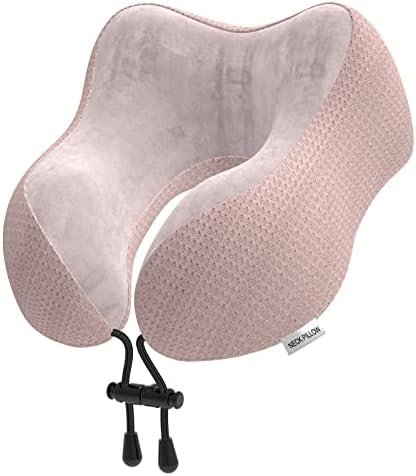 Yomisee Travel Pillow Neck Pillow for Travel Airplane Memory Foam Flight Pillow for Cars, Trains, Home, Offices (Pink)