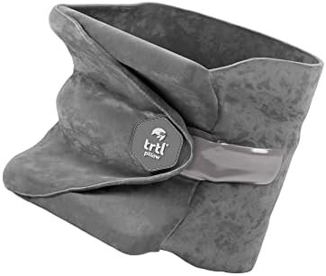 trtl Travel Pillow grey | space-saving neck pillow for relaxing travel on the plane, car & bus | holds neck in ergonomic position | machine-washable